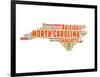 North Carolina Word Cloud Map-NaxArt-Framed Art Print