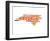 North Carolina Word Cloud Map-NaxArt-Framed Art Print