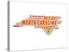 North Carolina Word Cloud Map-NaxArt-Stretched Canvas