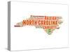 North Carolina Word Cloud Map-NaxArt-Stretched Canvas