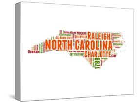 North Carolina Word Cloud Map-NaxArt-Stretched Canvas