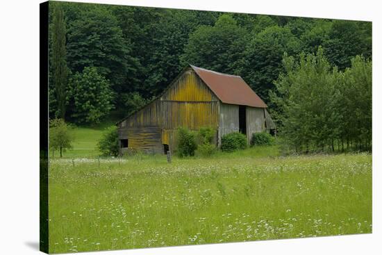 North Cascades Barn-George Johnson-Stretched Canvas