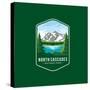 North Cascades National Park Emblem Patch Icon Illustration on Dark Background-anjar suwarno-Stretched Canvas