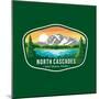 North Cascades National Park Emblem Patch Icon Illustration on Dark Background-anjar suwarno-Mounted Photographic Print