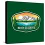 North Cascades National Park Emblem Patch Icon Illustration on Dark Background-anjar suwarno-Stretched Canvas