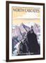 North Cascades National Park, Washington - Mountain Peaks-Lantern Press-Framed Art Print