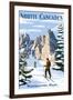 North Cascades, Washington - Cross Country Skiing-Lantern Press-Framed Art Print