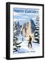 North Cascades, Washington - Cross Country Skiing-Lantern Press-Framed Art Print