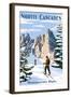 North Cascades, Washington - Cross Country Skiing-Lantern Press-Framed Art Print