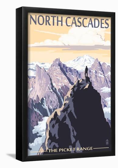 North Cascades, Washington - Mountain Peaks-null-Framed Poster