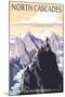 North Cascades, Washington - Mountain Peaks-Lantern Press-Mounted Art Print