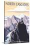 North Cascades, Washington - Mountain Peaks-Lantern Press-Stretched Canvas