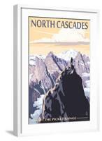 North Cascades, Washington - Mountain Peaks-Lantern Press-Framed Art Print