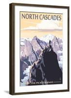 North Cascades, Washington - Mountain Peaks-Lantern Press-Framed Art Print