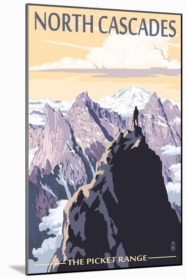 North Cascades, Washington - Mountain Peaks-Lantern Press-Mounted Art Print