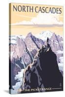 North Cascades, Washington - Mountain Peaks-Lantern Press-Stretched Canvas