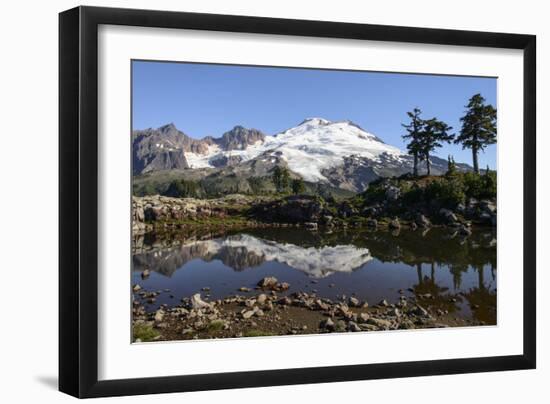 North Cascades, Washington. Mt. Baker and Reflection, on Park Butte-Matt Freedman-Framed Photographic Print