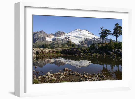 North Cascades, Washington. Mt. Baker and Reflection, on Park Butte-Matt Freedman-Framed Photographic Print