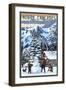 North Cascades, Washington - Snowman Building-Lantern Press-Framed Art Print