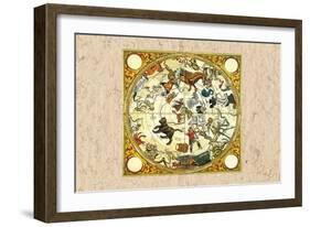 North Celestial Planisphere-Augustin Rythen-Framed Art Print