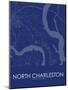 North Charleston, United States of America Blue Map-null-Mounted Poster