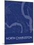 North Charleston, United States of America Blue Map-null-Mounted Poster