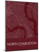 North Charleston, United States of America Red Map-null-Mounted Poster