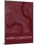 North Charleston, United States of America Red Map-null-Mounted Poster
