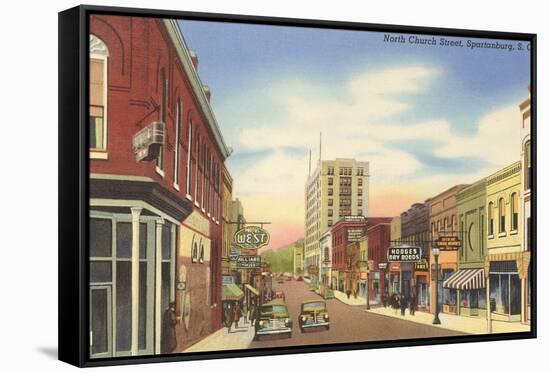 North Church Street, Spartanburg, South Carolina-null-Framed Stretched Canvas