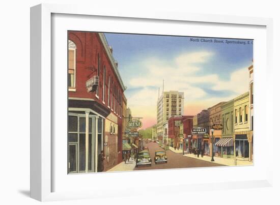 North Church Street, Spartanburg, South Carolina-null-Framed Art Print