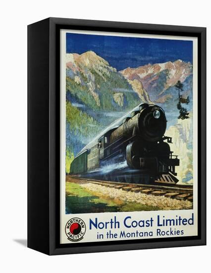 North Coast Limited in the Montana Rockies Poster-Gustav Krollmann-Framed Stretched Canvas