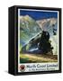 North Coast Limited in the Montana Rockies Poster-Gustav Krollmann-Framed Stretched Canvas