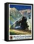 North Coast Limited in the Montana Rockies Poster-Gustav Krollmann-Framed Stretched Canvas