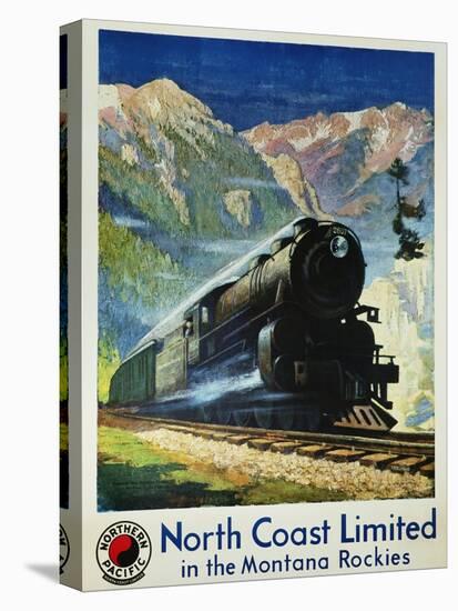 North Coast Limited in the Montana Rockies Poster-Gustav Krollmann-Stretched Canvas