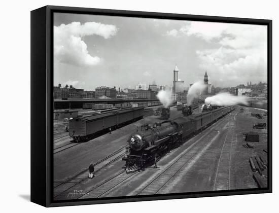 North Coast Limited Leaving Yard, Seattle, 1930-Asahel Curtis-Framed Stretched Canvas