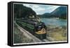 North Coast Limited Streamlining Train - Montana-Lantern Press-Framed Stretched Canvas