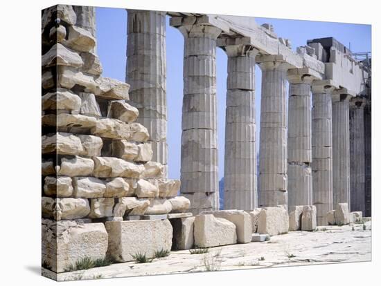 North Colonnade of Parthenon at Acropolis in Athens-null-Stretched Canvas