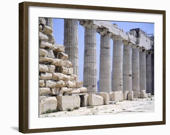 North Colonnade of Parthenon at Acropolis in Athens-null-Framed Giclee Print