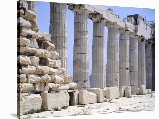 North Colonnade of Parthenon at Acropolis in Athens-null-Stretched Canvas