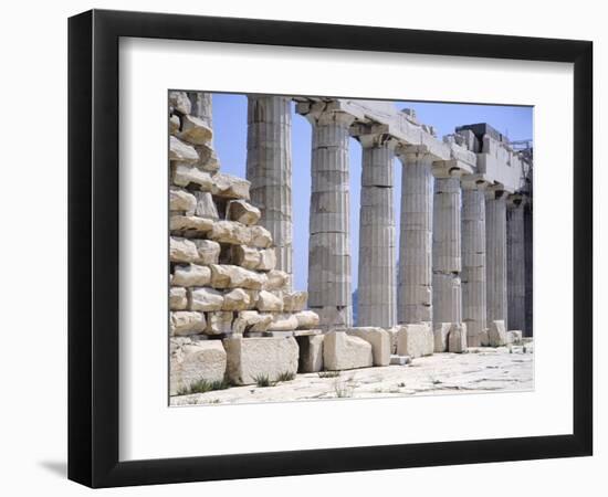 North Colonnade of Parthenon at Acropolis in Athens-null-Framed Premium Giclee Print