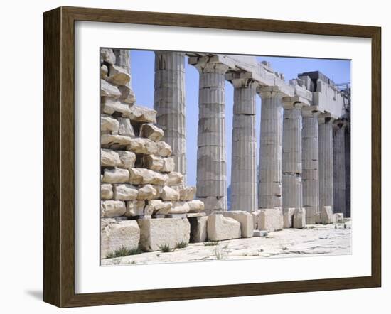 North Colonnade of Parthenon at Acropolis in Athens-null-Framed Giclee Print