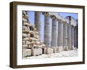 North Colonnade of Parthenon at Acropolis in Athens-null-Framed Giclee Print