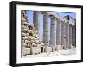 North Colonnade of Parthenon at Acropolis in Athens-null-Framed Giclee Print