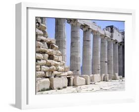 North Colonnade of Parthenon at Acropolis in Athens-null-Framed Giclee Print