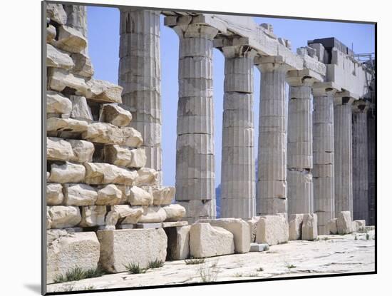 North Colonnade of Parthenon at Acropolis in Athens-null-Mounted Giclee Print