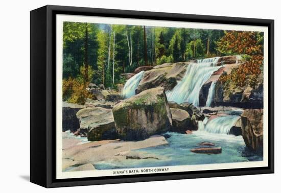 North Conway, New Hampshire - View of Diana's Bath-Lantern Press-Framed Stretched Canvas
