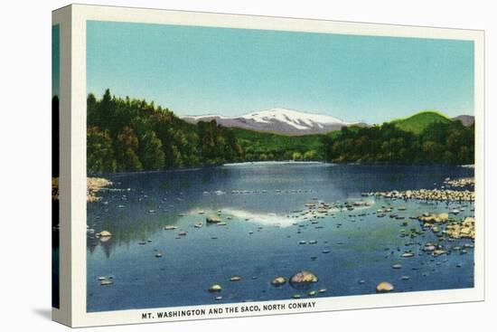 North Conway, New Hampshire - View of Mount Washington and the Saco-Lantern Press-Stretched Canvas