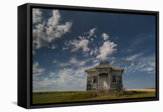 North Dakota, Abandoned Township Hall on the North Dakota Prairie-Judith Zimmerman-Framed Stretched Canvas