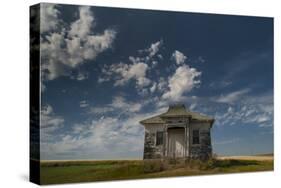 North Dakota, Abandoned Township Hall on the North Dakota Prairie-Judith Zimmerman-Stretched Canvas