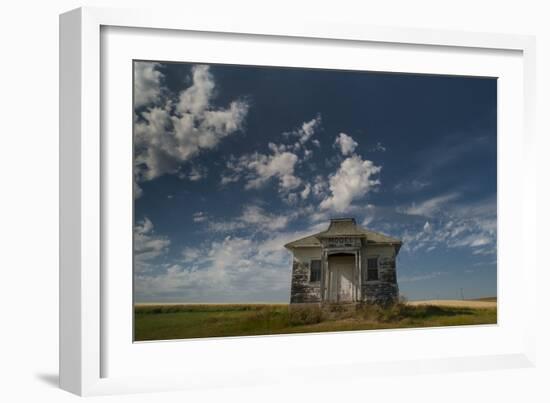 North Dakota, Abandoned Township Hall on the North Dakota Prairie-Judith Zimmerman-Framed Photographic Print